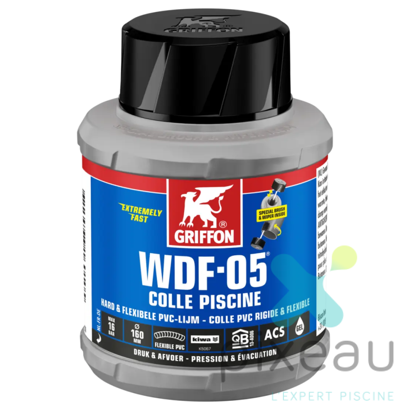 COLLE PVC RIGIDE/SOUPLE GRIFFON 500 ML BLEUE