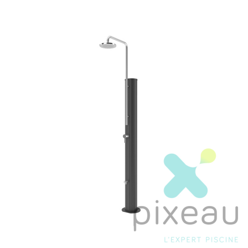 Douche solaire Fluidra aluminium chrome droite anthracite 30L