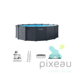 PISCINE TUBULAIRE INTEX GRAPHITE RONDE 4.78M X 1.24M