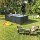 KIT PISCINE GRAPHITE RECT TUBULAIRE (L)4,00 x (l)3,00 x (h)1,24m